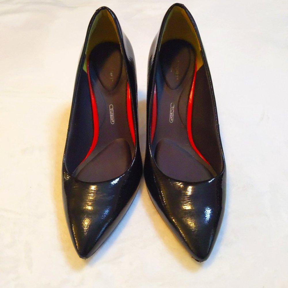 Rockport Black Trutech Comfort Patent Leather Heel Pumps Size 8